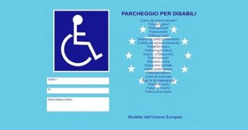 Nuovo contrassegno di parcheggio per disabili